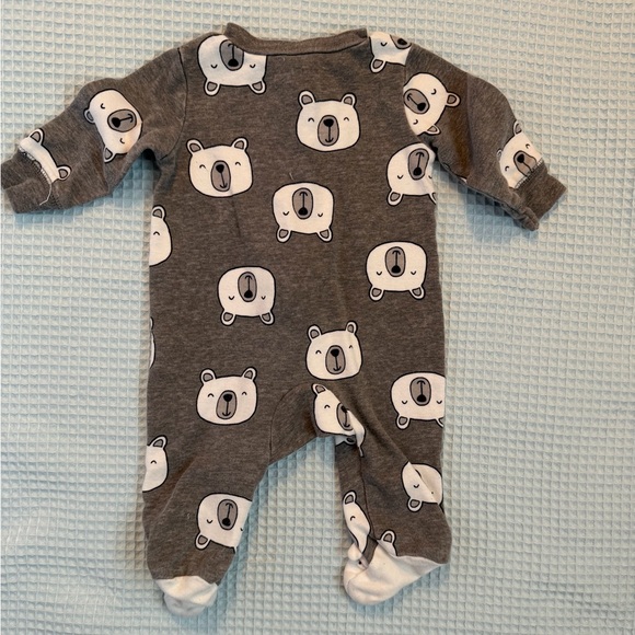 Carter's Charcoal Bear Print Footie - Picture 2 of 3